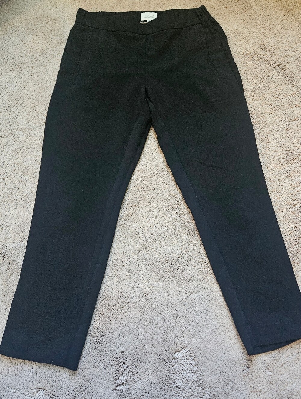 Wilfred Pull On Dress Pants Womens 2 Black Crepe Tapered Elastic Waist Pockets